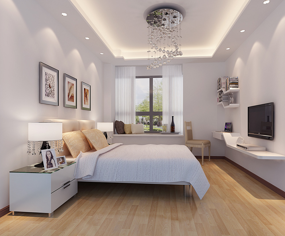 极简的卧室素白搭配风格效果图
